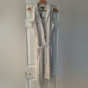 NWT BANANA REPUBLIC Ivory Button Up Collared Sleeveless Belted Dress Women's 12